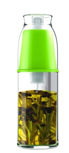 Atomizor Fackelmann cu Pompa pentru Ulei sau Otet, Pulverizator pentru Salata Pulverizator cu Pompa, Sticla, Verde si Transparent, 18.5x6.2x6cm