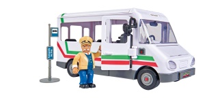 Autobuz de jucarie Simba Feuerwehrmann Sam cu figura Trevor si functie de accident