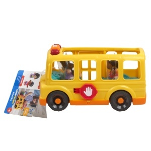 Autobuz scolar jucarie Fisher-Price cu muzica si lumini, 2 figurine - Img 6