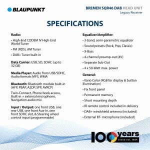 Autoradio Blaupunkt Bremen SQR 46 DAB, DAB, Bluetooth, 4x50W - Img 3