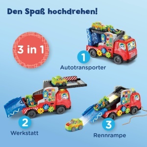 Autotransporter VTech Baby cu 2 masini, interactiv, 3-in-1, pentru 12-36 luni - Img 2