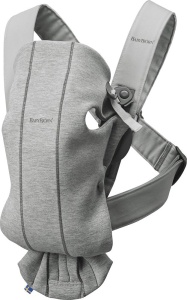 BabyBjorn Marsupiu Mini, 3D-Jersey, Gri Deschis - Img 1