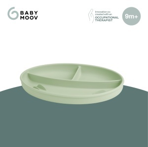 Babymoov Baby Teller Farfurie din silicon cu ventuza 3 compartimente verde - Img 3