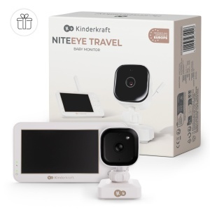 Babyphone Kinderkraft NITEEYE TRAVEL cu camera, monitor 4,3, fara WLAN, alb - Img 11