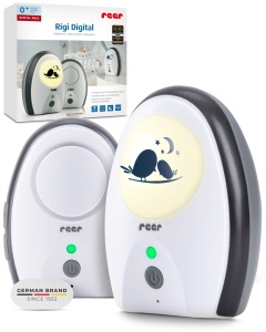 Babyphone reer Rigi, 300 m, cu functie de comunicare si lumina de noapte, alb