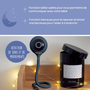 Babyphone Video BEABA Zen Connect, Full HD 1080p, Wi-Fi, Noapte albastru - Img 9