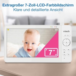 Babyphone video VTech 819 Max, 7 inch, autonomie mare, noapte - Img 3