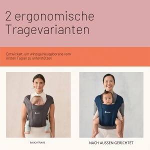 Babytrage Ergobaby Embrace pentru Neugeborene, 0-12 luni, Culoare Heather Grey - Img 5