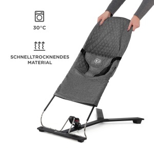 Babywippe Kinderkraft MIMI, pentru copii de la nastere pana la 9 kg, gri, design scandinav - Img 5
