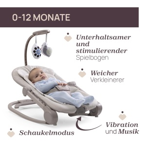 Balansoar Chicco Mia 2-in-1, cu insertie din bumbac organic, muzica si vibratii - Img 2
