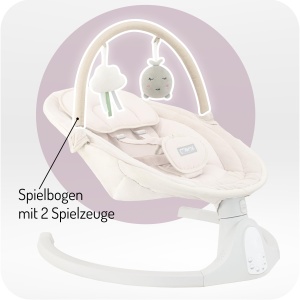 Balansoar electric pentru bebelusi MoMi KENANI SAND, 9 kg, cu Bluetooth, bej - Img 7