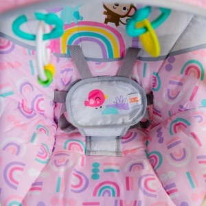Balansoar pentru bebelusi Bright Starts Pink Paradise, portabil, cu muzica, unisex - Img 7