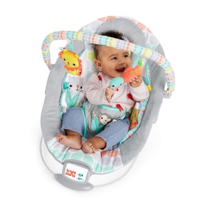 Balansoar pentru bebelusi Bright Starts Whimsical Wild, cu vibratii si muzica, 0-6 luni - Img 2