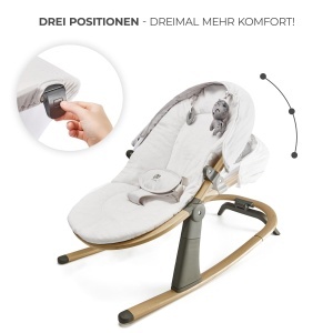 Balansoar pentru bebelusi Kinderkraft ELSU 2in1, 0-9 kg, gri, cu jucarii - Img 3