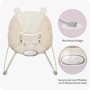 Balansoar pentru bebelusi MoMi GLOSSY, pentru greutati de pana la 9 kg, cu 3 puncte de siguranta - Img 4
