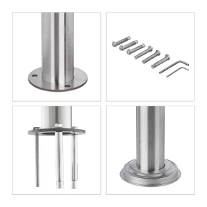 Balustrada din inox Relaxdays, 1,5 m, cu 2 posturi, pentru interior si exterior - Img 5