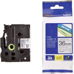 Banda de etichetare Brother P-touch TZe-M961, 36 mm, negru pe argintiu mat