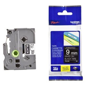 Banda de Etichete Brother TZe-325, 9 mm, 8 m, NegruAlb