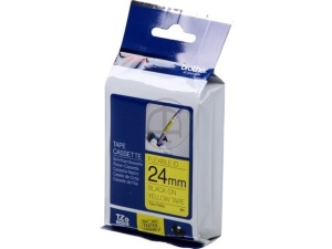 Banda de etichete Brother TZE-FX651, 24 mm, negru pe galben, 8 m