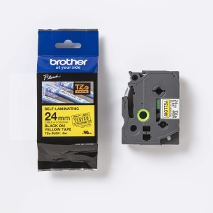 Banda de etichete Brother TZe-SL651, auto-laminata, negru pe galben, 24 mm x 8 m