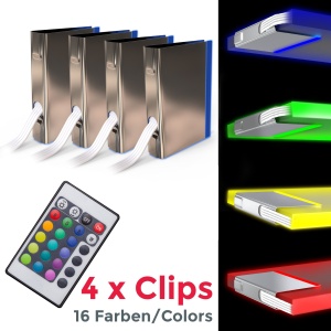 Banda LED B.K.Licht cu telecomanda, RGB, dimabila, 4x2,5x10 cm, crom - Img 9