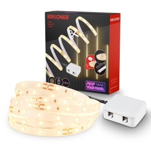 Banda LED Briloner 2,6m, lumina calda, cu intrerupator, pentru decorare