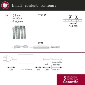 Banda LED Paulmann 705.85, 18W, Argintie, Extensibila pana la 4.2m - Img 5