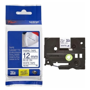 Banda textila Brother TZe-FA3, 12 mm, 3 m, albastru pe alb - Img 2