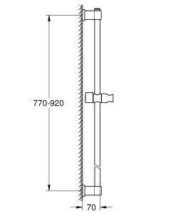 Bara de dus GROHE Vitalio 90cm, crom, montare usoara - Img 4