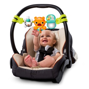 Bara de joaca pentru carucior Bright Starts Tiger, cu lumini, 4 melodii si oglinzi