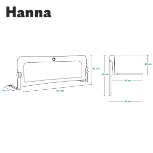 Bariera de pat Lionelo Hanna 150 cm x 66 cm, pliere 180, blocare sigura - Img 6