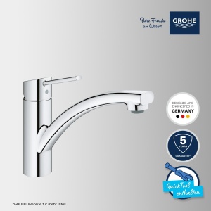 Baterie bucatarie Grohe Swift 30358000 crom pivotare 140deg montaj rapid - Img 2
