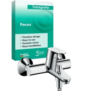 Baterie de baie hansgrohe Focus, crom, monocomanda, lungime 19,4 cm