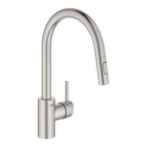 Baterie de bucatarie GROHE Concetto, inalta, cu dus extractabil, 2 tipuri de jet