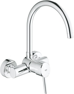 Baterie de bucatarie GROHE Concetto, montare pe perete, crom, 360 rotire