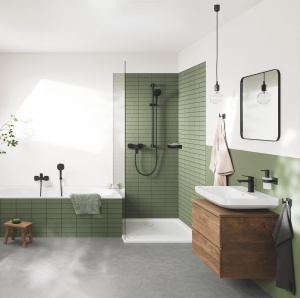 Baterie dus GROHE Dice mat negru design minimalist economisire apa si energie - Img 6
