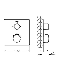 Baterie pentru cada GROHE Grohtherm 24079000, crom, cu protectie la 38C si 43C - Img 4