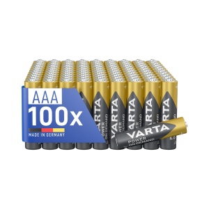 Baterii Alkaline Varta AAA, 100 bucati, 1.5V, Made in Germany