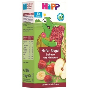 Batoane de Ovaz HiPP cu Gust de Capsuni si Zmeura, 40 buc, Bio, 5x20g - Img 3
