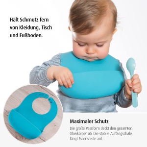 Bavetica Reer Eatn Tidy 25033 Silicon Albastru Cu Captare Resturi - Img 2