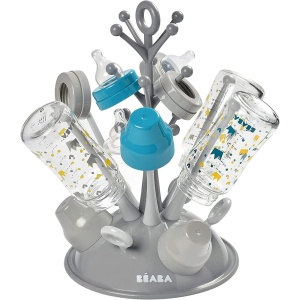 BEABA - Scurgator pentru biberoane - Va permite uscarea a 6 biberoane si accesorii pentru biberoane - Tava de scurgere detasabila - Practica si bine gandita - Gri - Img 3