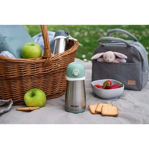 Beaba Sticla Inox pentru Copii 2-in-1 350ml Verde Salvie Design Robust - Img 7