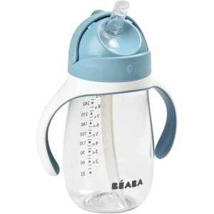 Beaba Trinklernbecher 2 in 1 Canuta cu Pai 300 ml Blue Manere Detasabile 100 Antiscurgere