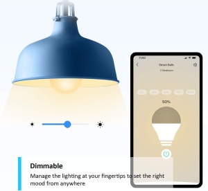 Bec inteligent TP-Link Tapo L510E E27, dimmabil, 8.7W, compatibil cu Alexa si Google Assistant - Img 2