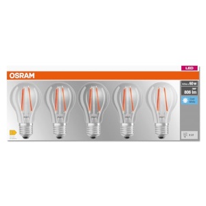 Bec LED Osram Base Classic A60, E27, 806 Lumen, Alb Rece, Set 5 Bucati - Img 5