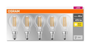 Bec LED Osram E14 4W Lumina Calda 2700K Echivalent 40W Transparent - Img 5