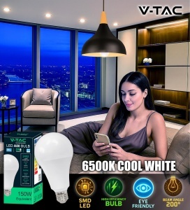 Bec LED V-TAC A80 E27 20W 2452 Lumen Kalt Alb 6500K - Img 4