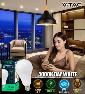 Bec LED V-TAC A80 E27 20W 2452 Lumen Neutral Alb 4000K - Img 4