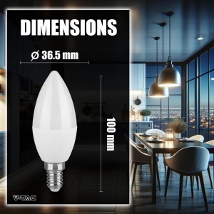Bec LED V-TAC E14 4,5W (echivalent 40W) 470 Lumen, Lumina Neutra 4000K - Img 6