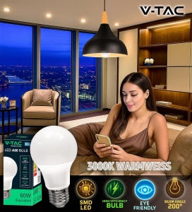 Bec LED V-TAC E27 8,5W 3000K - 806 Lumen - Eficienta Energetica - Img 4